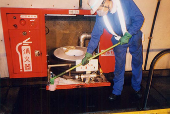 Photograph of emergency equipment cleaning and inspection