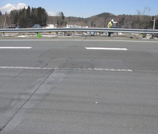Photograph of damage situation of paved road surface