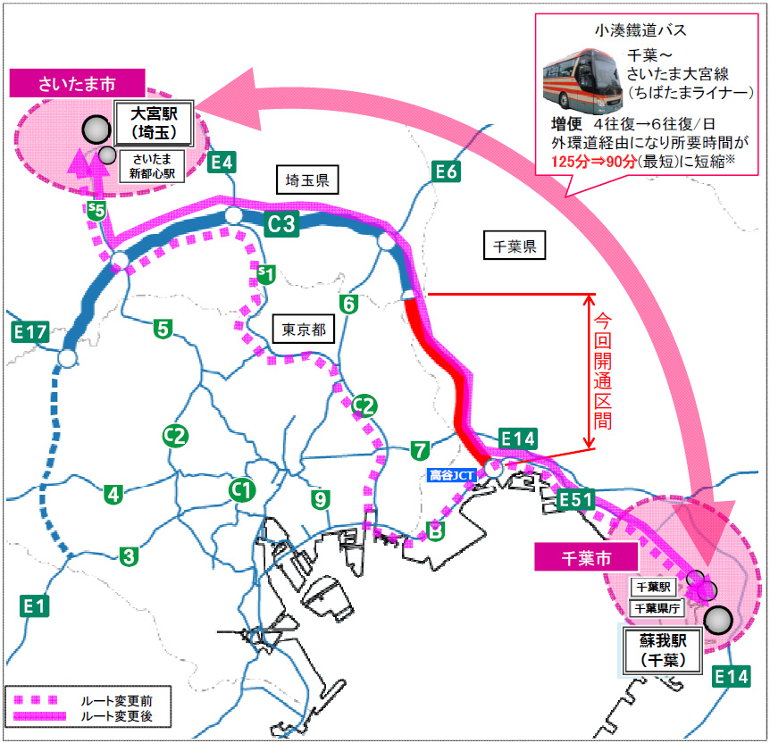 大宮駅から蘇我駅間（小湊鐵道HPより）のイメージ画像