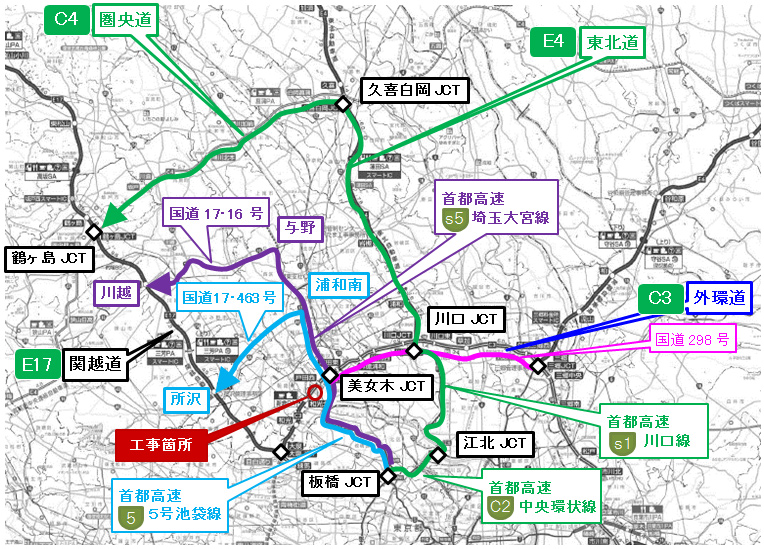 Image of main detour route
