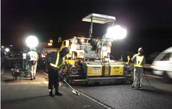 Photo of night pavement work