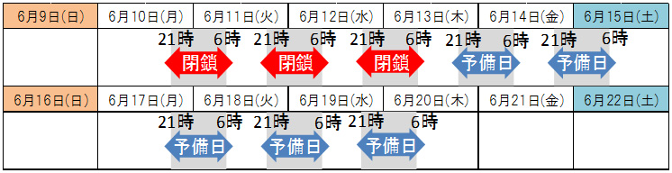実施日・予備日のイメージ画像