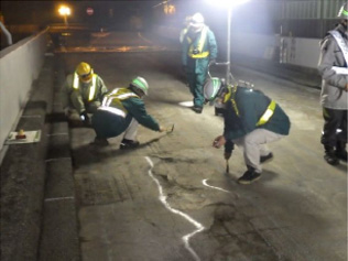 Floor slab survey Photograph of work status