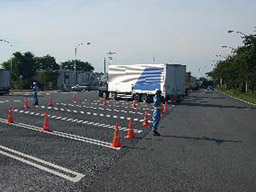 Photograph of securing large car parking