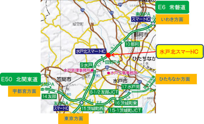 Closing point Joban Expressway image of the upper and lower line Mitokita smart IC