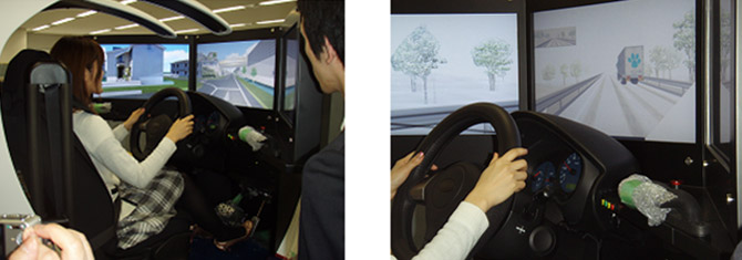Image image of safe driving experience by highway driving simulator