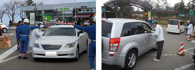 ハイウェイレディおよび社員による呼びかけのイメージ画像