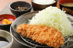 Image image of Golden pork loin cutlet set meal (1,100 yen) [Aganogawa SA (In-bound line) snack]
