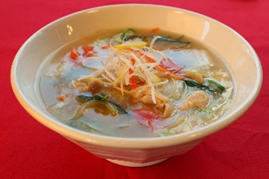 Aganogawa SA In-bound Line Photograph of Yuzushio Ankake Udon with chicken and vegetables