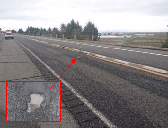 Image of paved road surface condition (between Aizu Sakashita IC and Aizu Wakamatsu IC)
