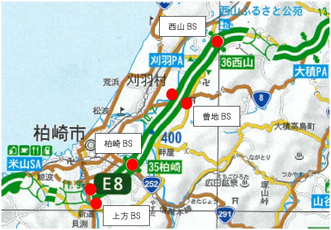 Image of location map of cleaning work place (Expressway bus stop)