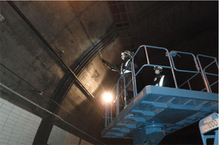 隧道設備檢查狀況的圖像（靖田IC和津川IC之間）