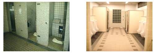 Image of warm and comfortable toilet space