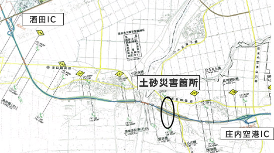山形高速公路庄内机场IC-坂田IC（上下线）的图像