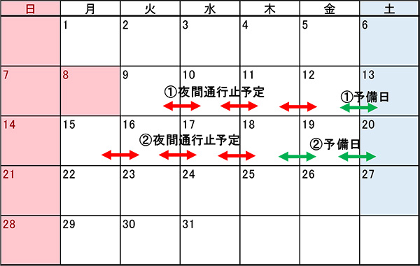 通行止め日時のイメージ画像