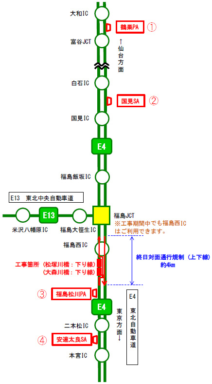 渋滞情報を提供している休憩施設のイメージ画像