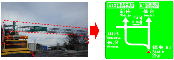 門型柱の撤去・標識の設置のイメージ画像