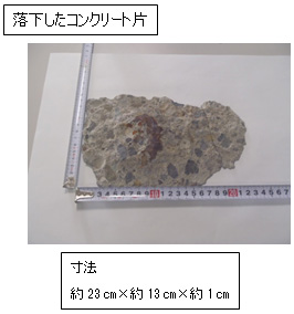 落下したコンクリート片のイメージ画像