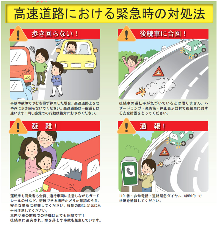 高速道路における緊急時の対処法のイメージ画像