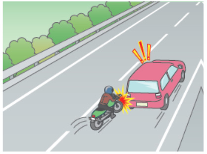 จำนวนอุบัติเหตุรถจักรยานยนต์เพิ่มขึ้น รูปภาพของกรุณาขับอย่างปลอดภัย!