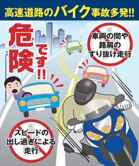 Frequent motorbike accidents on Expressway! !! It is dangerous! !! Image image of
