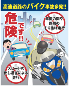 高速道路のバイク事故多発！！危険です！！のイメージ画像