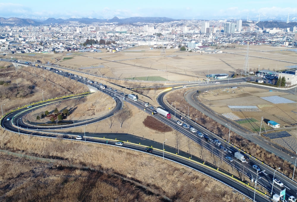 2018年2月 8時頃の長町IC