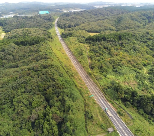大亀地区土工部（利府しらかし台IC方面）