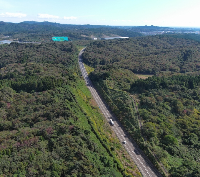 大亀地区土工部（利府しらかし台IC方面）