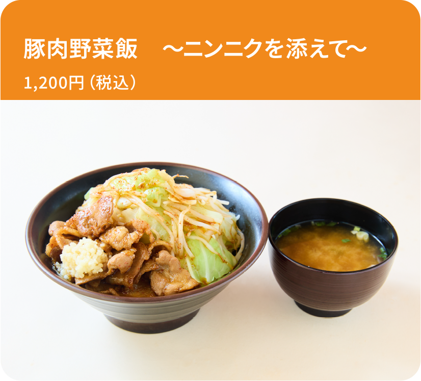 豚肉野菜飯　～ニンニクを添えて～