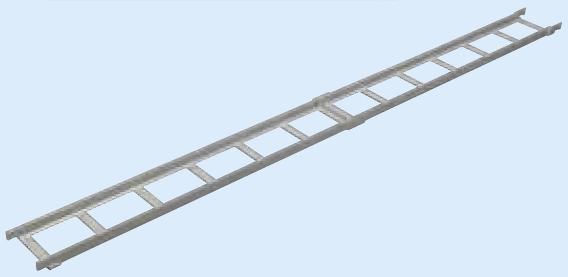 ※FRPボルトレス・ケーブルラックを2本接続した状態